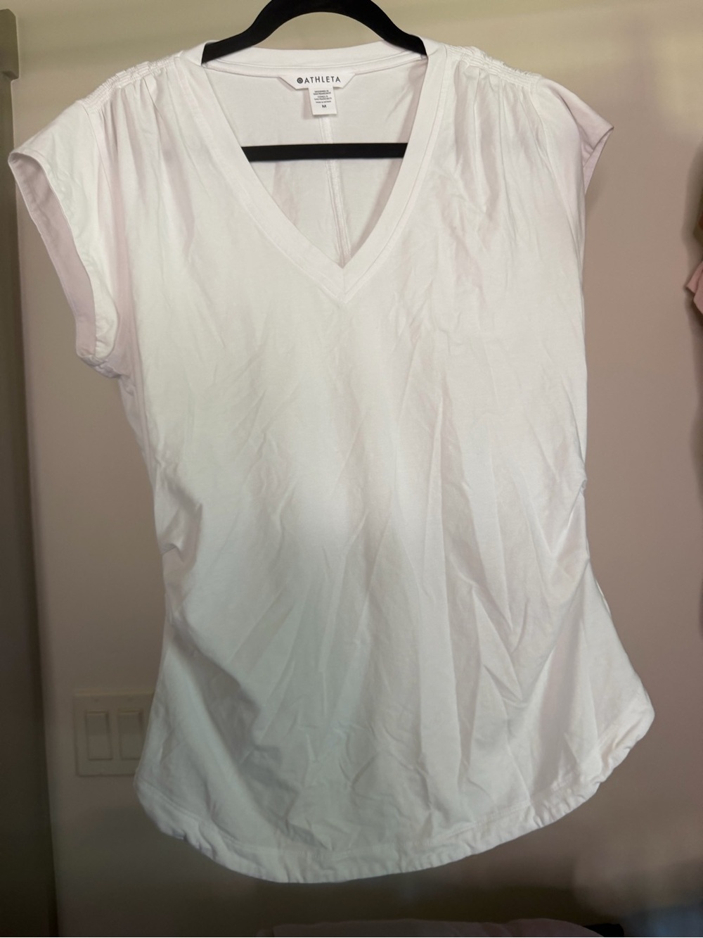 Athleta White V-Neck Short Sleeve Tee #20